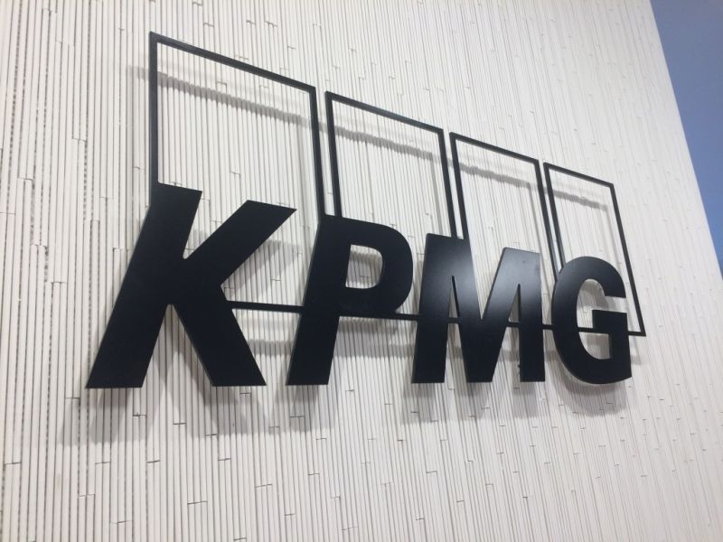 KPMG Cut lettering reception sign 1