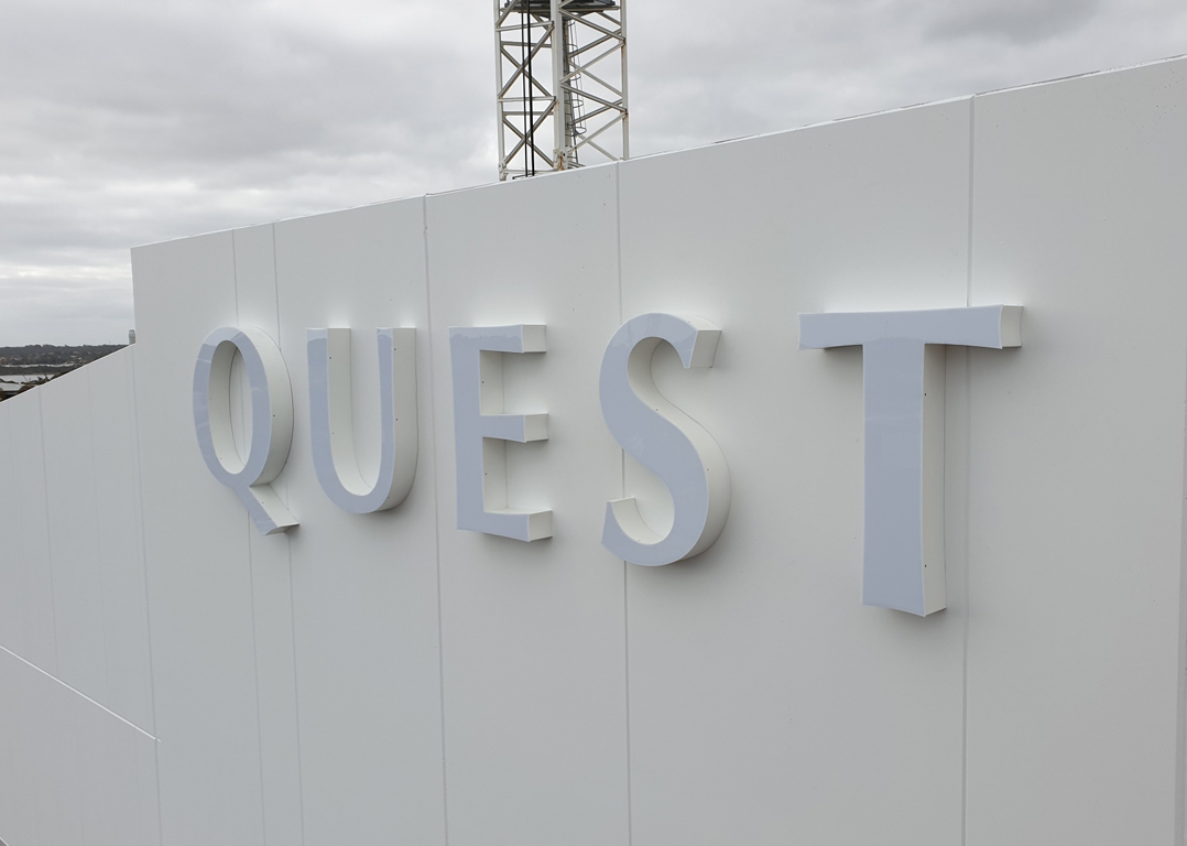 3D Fabricated internal lit letters Quest Hotels