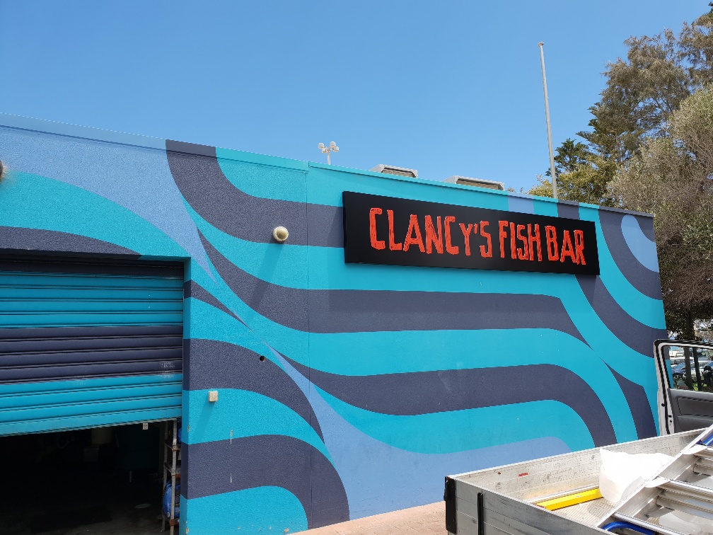 CLancys Fishbar Light Box Led Sign
