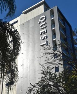 Quest West Perth 3D Led Letters sky signage to side of building
